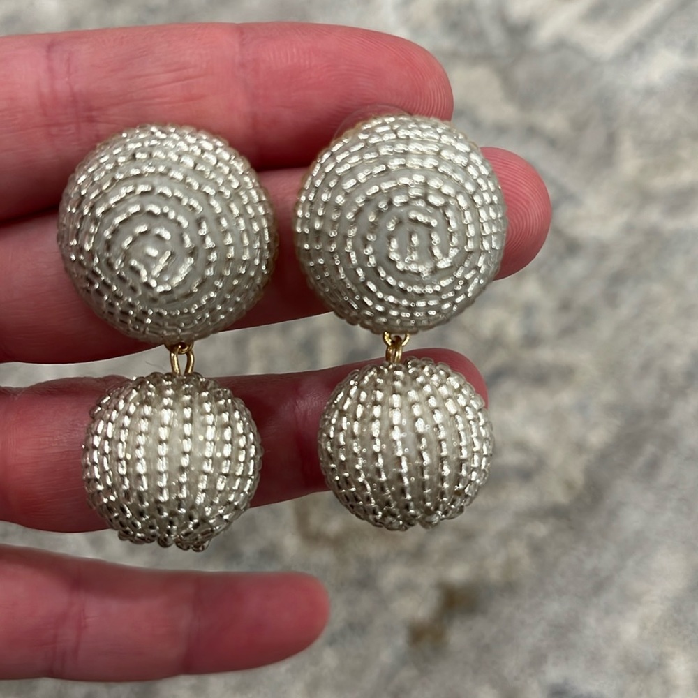 Beautiful Silver Beaded Earrings